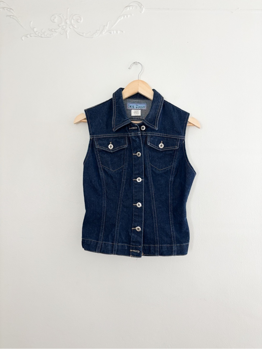 Vintage Dark Wash Denim Vest